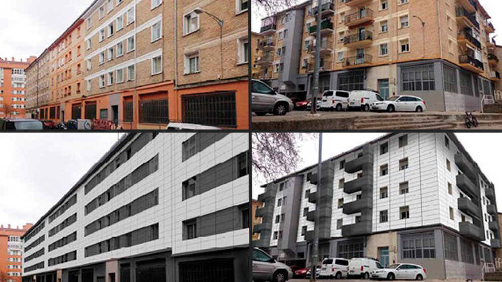 El conjunto de edificios que se restaurarán en el barrio de San Jorge AYUNTAMIENTO DE PAMPLONA