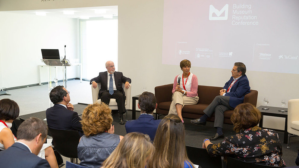 Ángel Alloza, Marina Chinchilla y Juan Manuel Mora en el Congreso Internacional de Reputación de Museos. CASTELLS