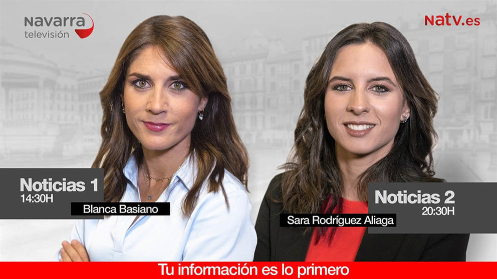 Blanca Basiano y Sara Rodríguez, las nuevas caras de los informativos de Navarra Televisión.