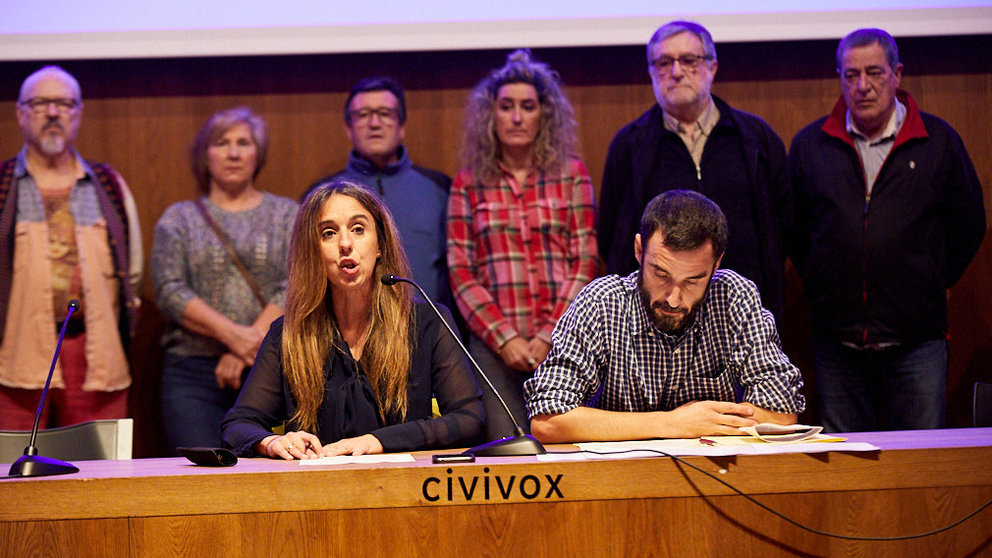 Presentación de un manifiesto en apoyo a la candidatura de Unidas Podemos en Navarra. IÑIGO ALZUGARAY