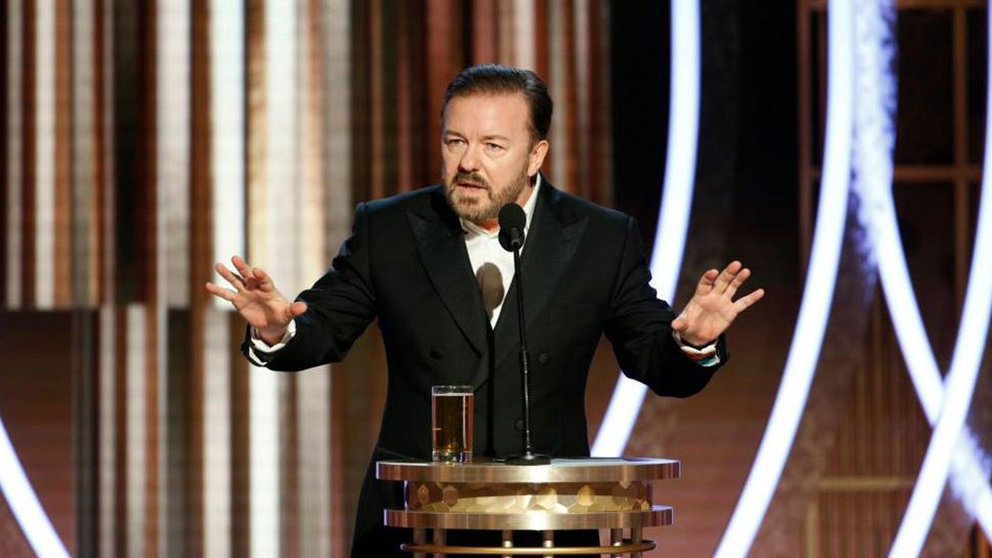 El cómico Ricky Gervais, en la gala de los Globos de Oro EFE