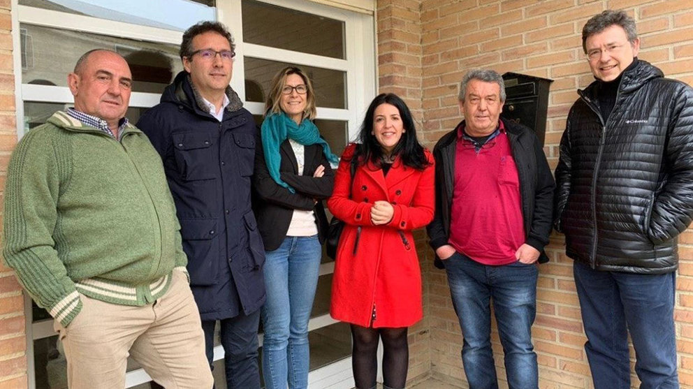 La eurodiputada de Podemos Idoia Villanueva, en su visita a la cooperativa de Artajona CEDIDA