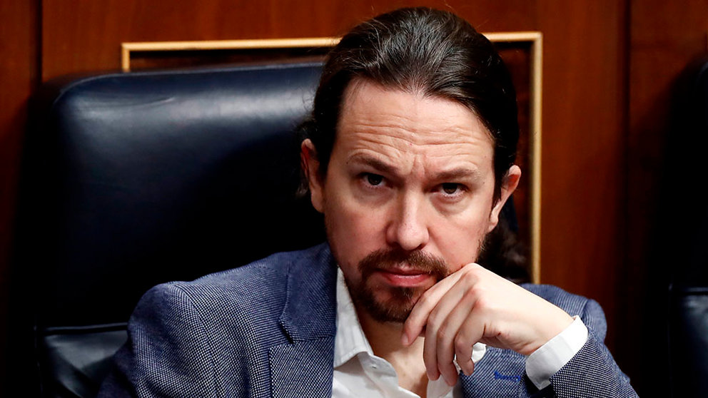 Spanish Second Deputy Prime Minister, Pablo Iglesias, attends the plenary session at Lower Chamber of Spanish Parliament, in Madrid, Spain, 09 April 2020. The session is to be focused in passing a new extension of the state of alarm due to coronavirus outbreak. EFE/Mariscal POOL
