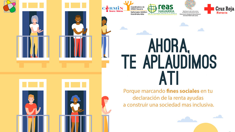 Campaña para marcar la casilla de fines sociales en la declaración de la renta en Navarra. CEDIDA