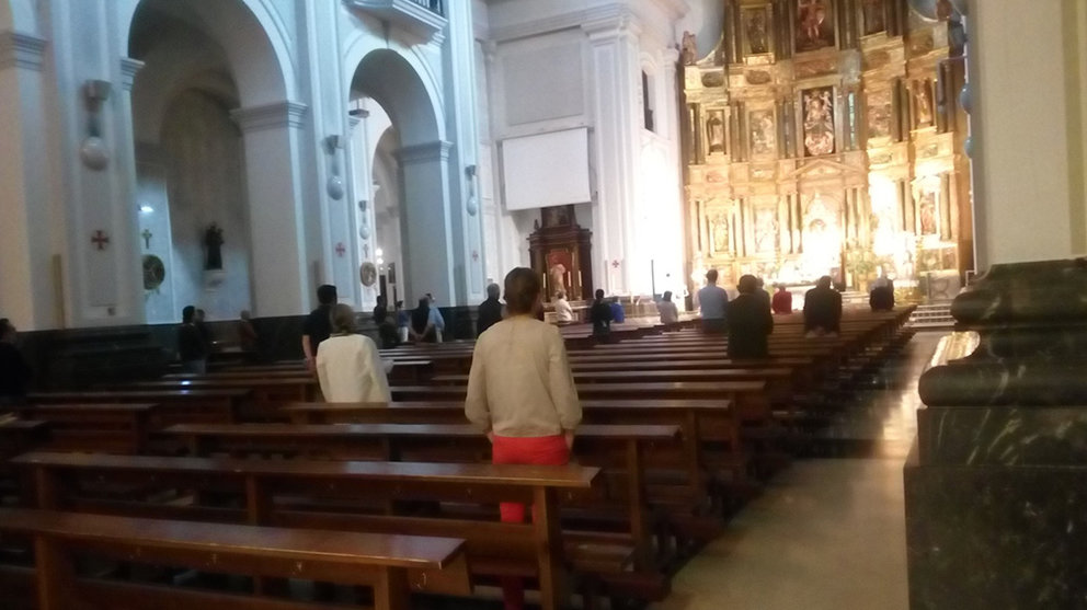 Interior de la iglesia de San Miguel este viernes 8 de mayo en Pamplona. Navarra.com