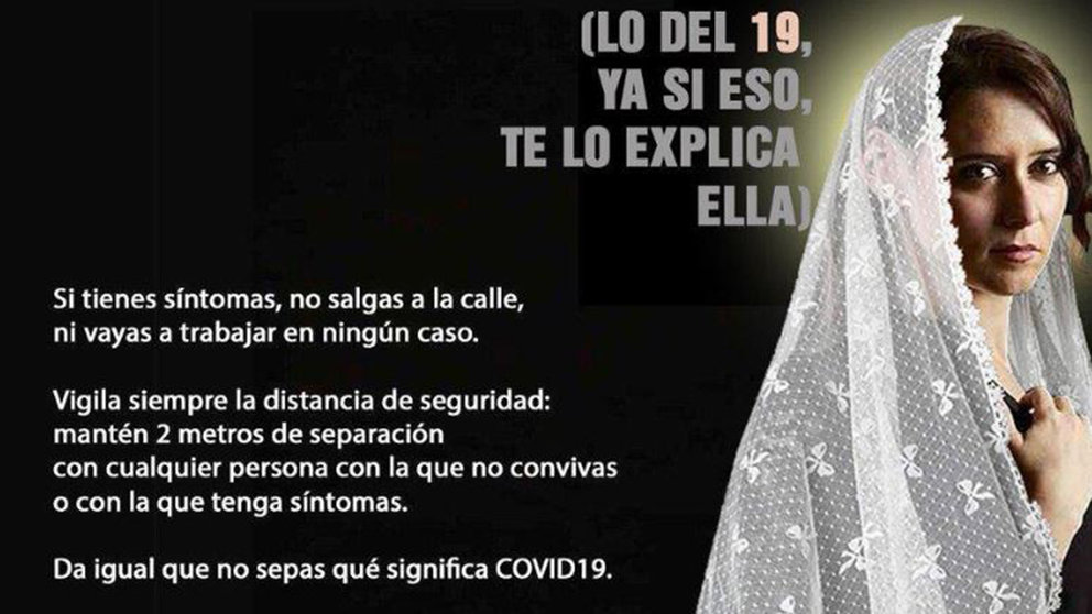 Campaña de Podemos Navarra sobre el coronavirus, en la que aparece una imagen de Isabel Díaz Ayuso (2)