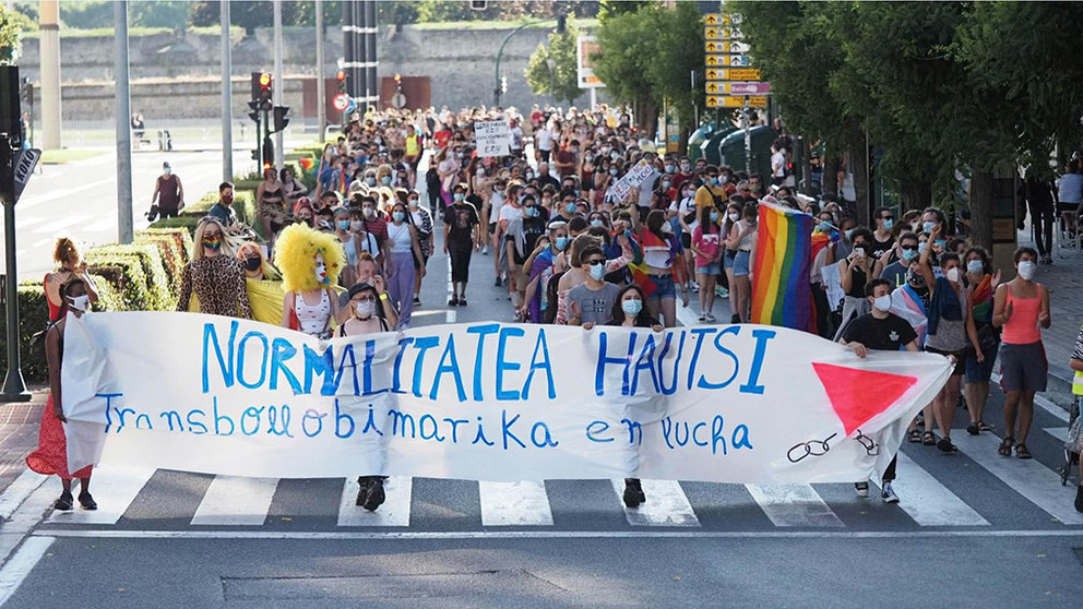 Manifestación en Pamplona con motivo del Día del Orgullo LGTBI+ EUROPA PRESS
