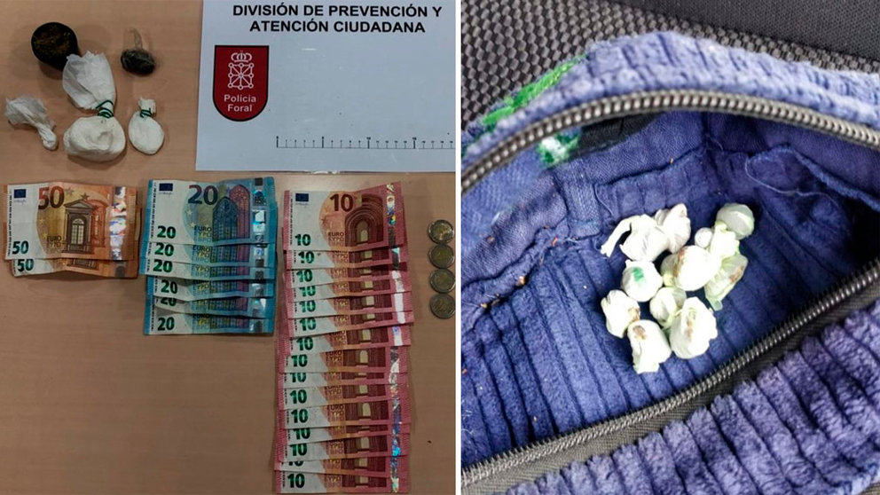 Incautaciones de droga en Pamplona y Burlada. POLICÍA FORAL