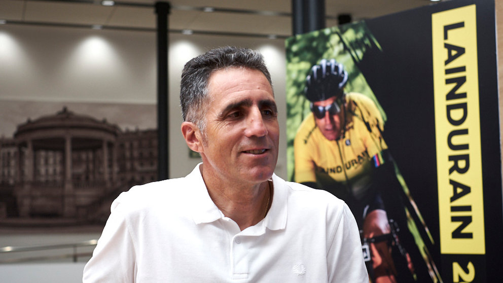 Presentación de la carrera cicloturista "La Indurain 2020" con la presencia de Miguel Indurain. PABLO LASAOSA