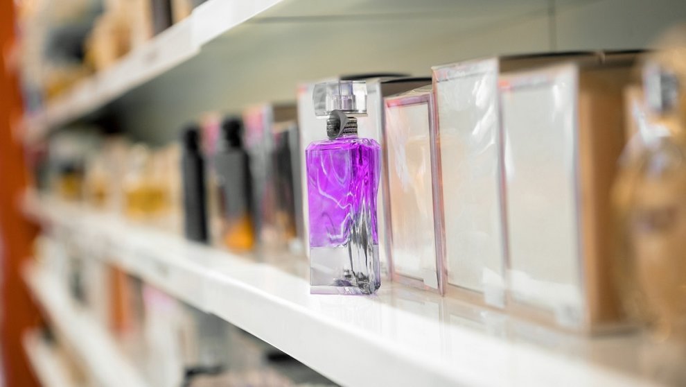 Choice of perfumes in department store
