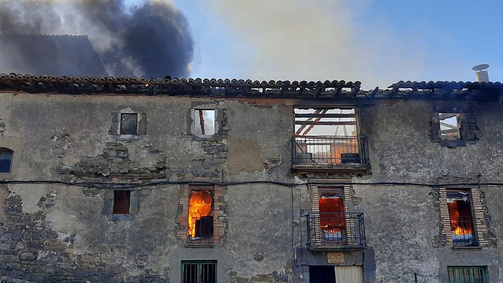 Vivienda incendiada en Aspurz GOBIERNO DE NAVARRA