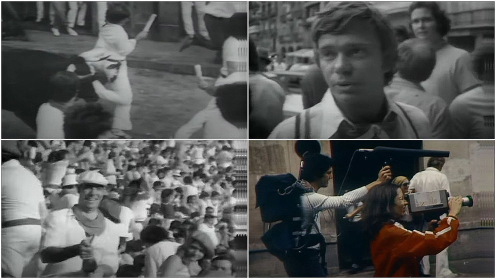 Varios momentos del documental filmado en Pamplona en 1977 por Bill y Esti Marpet, abajo a la derecha