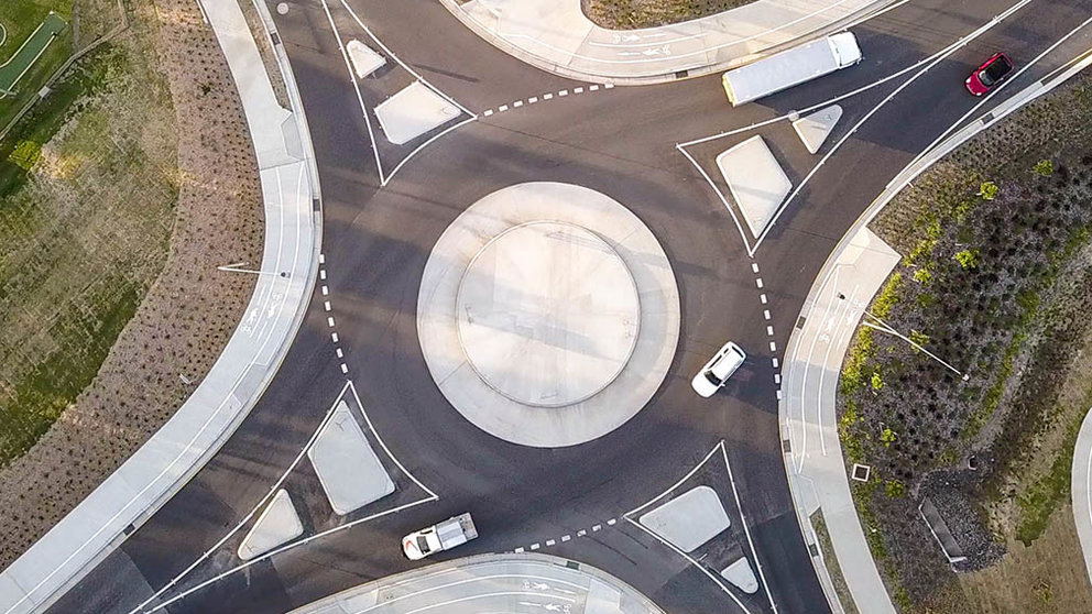Imagen aérea de una rotonda. ARCHIVO