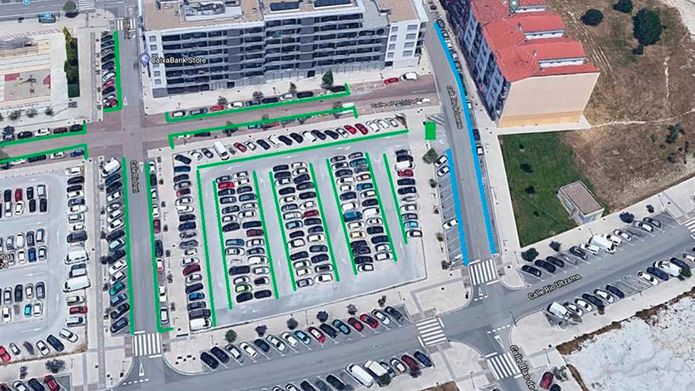 Nuevas plazas de aparcamiento verdes exclusivas para vecinos de Milagrosa. AYUNTAMIENTO DE PAMPLONA