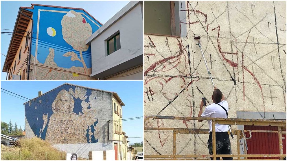 Villafranca acoge las obras murales de siete artistas urbanos en su '31330 Art Festival'.