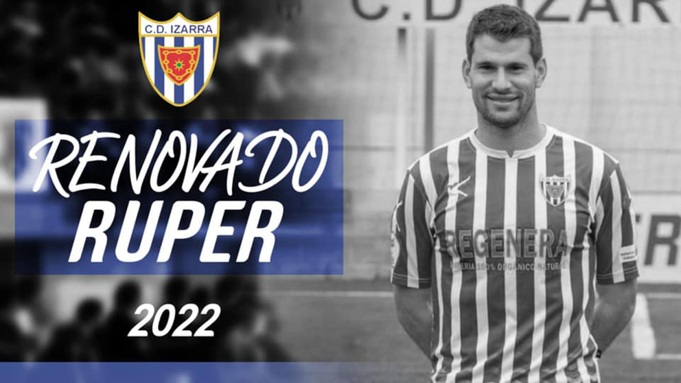 Imagen del centrocampista navarro 'Ruper' en la web del CD Izarra.
