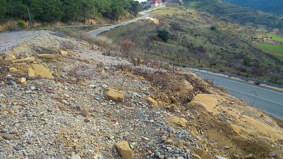 Cohesión Territorial licita las obras de estabilización del talud situado en la carretera NA-5310 a su paso por Ujué. GOBIERNO DE NAVARRA