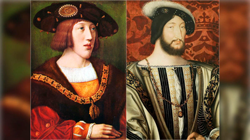 Carlos I de España y Francisco I de Francia, sus ejércitos se batieron en la Batalla de Noáin de 1521 para dirimir el destino de Navarra.