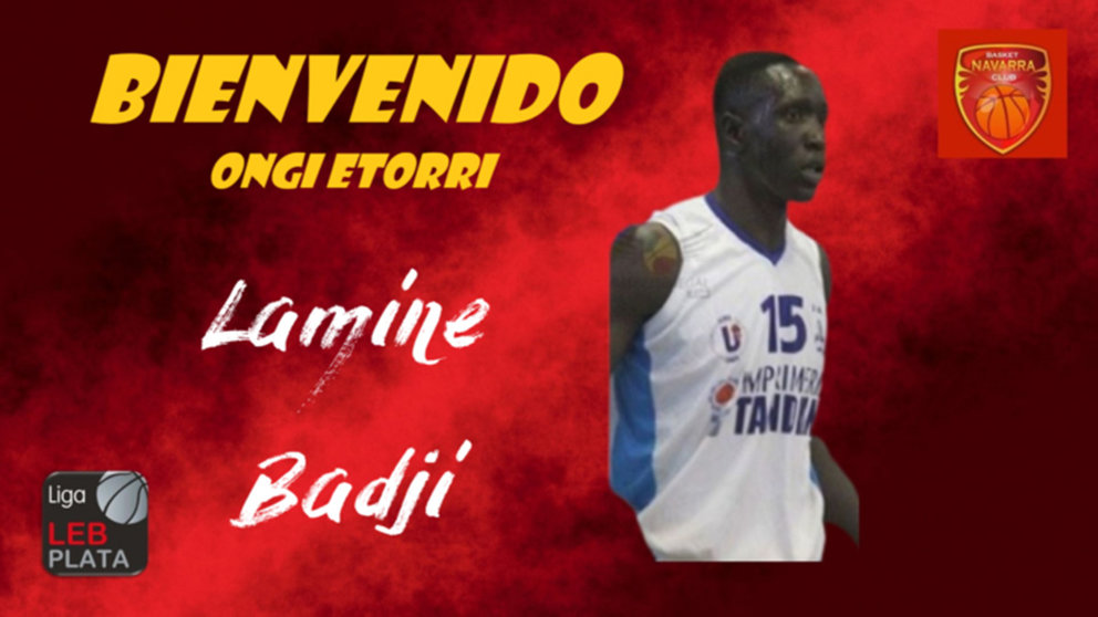 Lamine Badji es el nuevo fichaje del conjunto pamplonés. Foto Basket Navarra.
