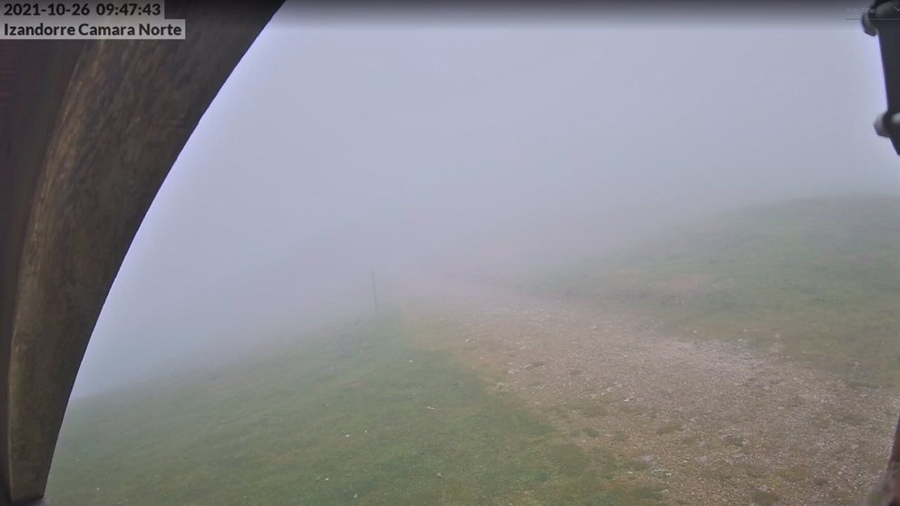 Imagen del ascenso a Izandorre tomada desde la cámara web del refugio. GOBIERNO DE NAVARRA