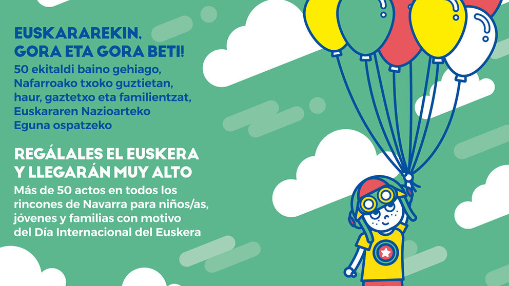 Cartel del festival Gora Gora Fest 2021 con motivo del Día Internacional del Euskera. GOBIERNO DE NAVARRA