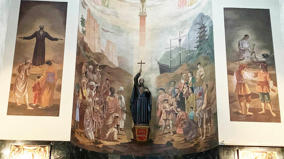 Imagen de San Francisco Javier en el interior de la parroquia que lleva su nombre en Pamplona. Navarra.com