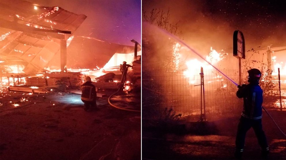 Un incendio destruye una serrería en Lesaca BOMBEROS DE NAVARRA