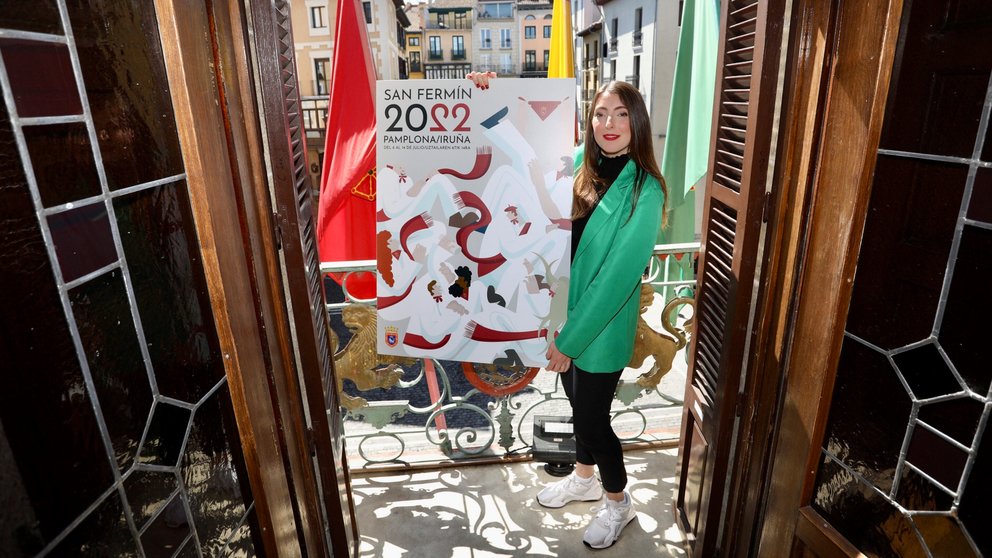 Olaia Merino Erviti, autora del cartel de San Fermín 2022. ÍÑIGO ALZUGARAY