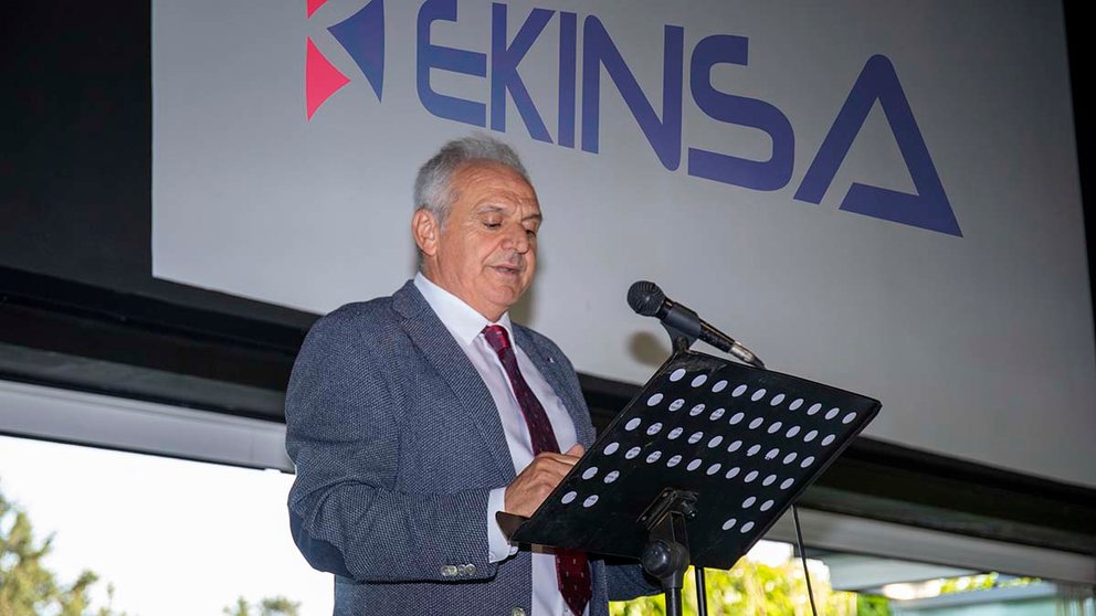 José Luis Rincón, fundador de Ekinsa, durante su intervención en el 40 aniversario de la firma. CEDIDA