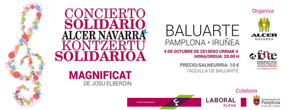 Cartel del concierto solidario que tendrá lugar en el Baluarte.