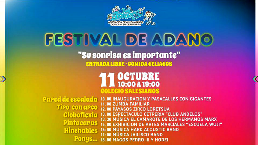 Cartel del Festival de ADANO Su sonrisa es importante.