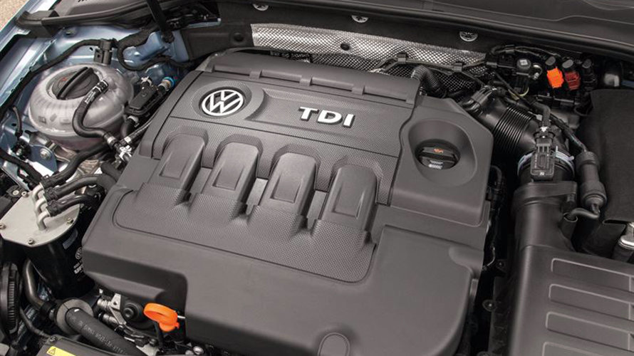 Motor de un vehículo de Volkswagen.