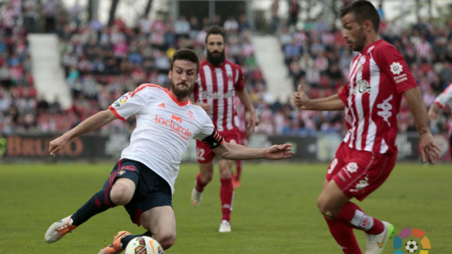 Oier Sanjurjo en acción ante el Girona. Foto LFP.