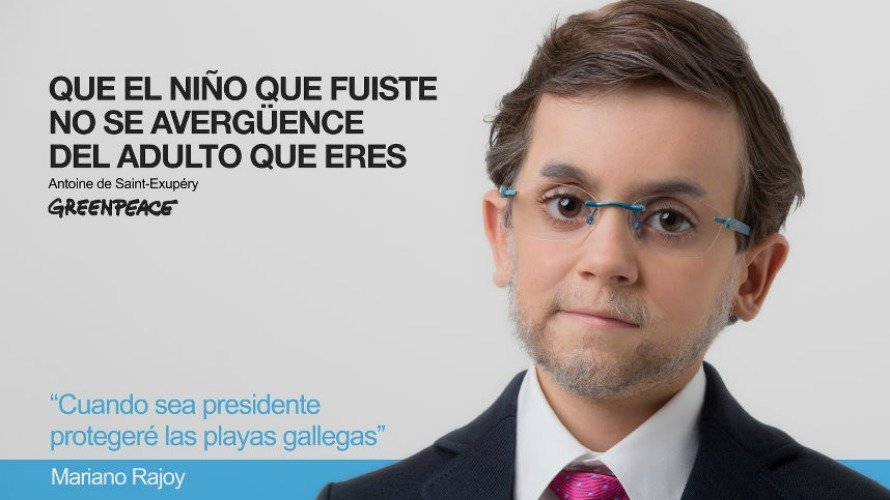 Niño Mariano Rajoy Greenpeace.