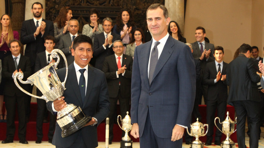 Nairo Quintana y el Rey Felipe VI.