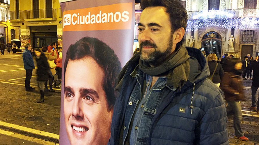 El candidato de Ciudadanos, Ramón Romero, en el inicio de la campaña electoral