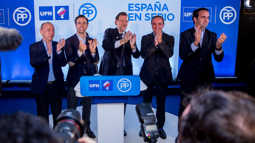 Mariano Rajoy visita Pamplona en un acto electoral de UPN-PP. IÑIGO ALZUGARAY. -10