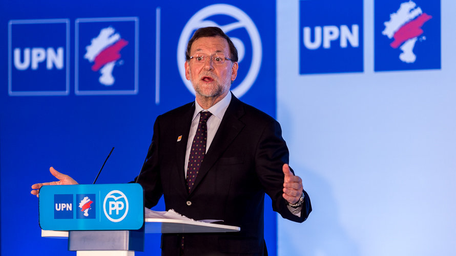 Mariano Rajoy visita Pamplona en un acto electoral de UPN-PP. IÑIGO ALZUGARAY. -29