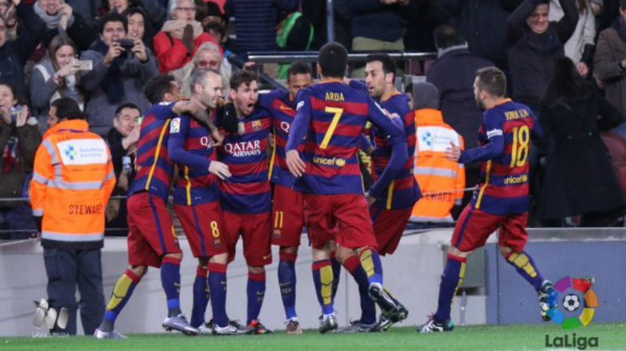 El Barcelona le ha ganado 4-1 al Espanyol. Foto LFP.
