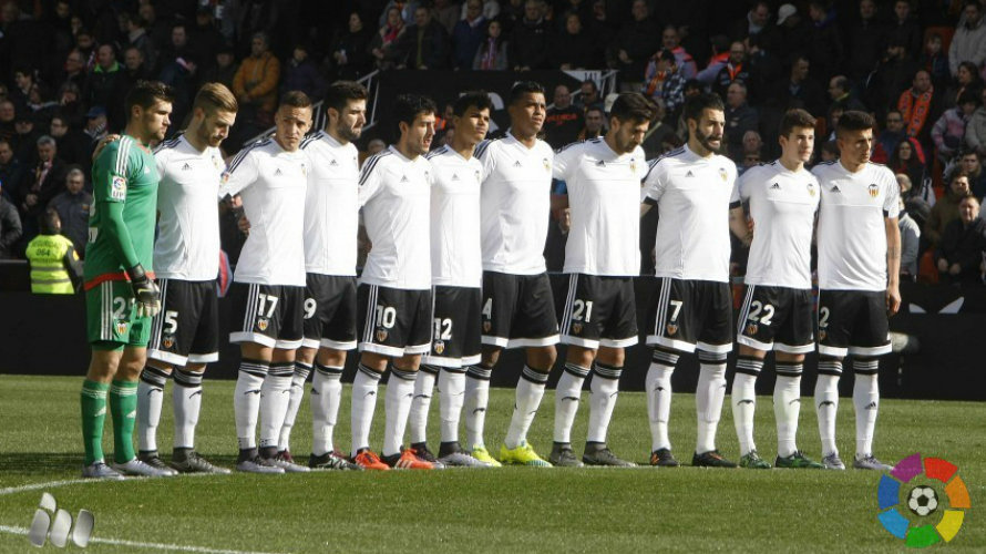 Equipo titular del Valencia CF.