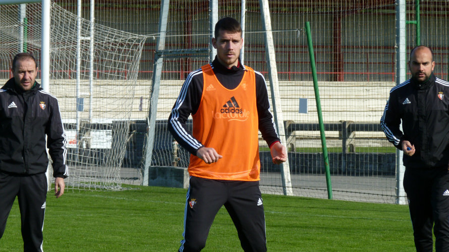 Manuel Sánchez entrenándose en Tajonar.