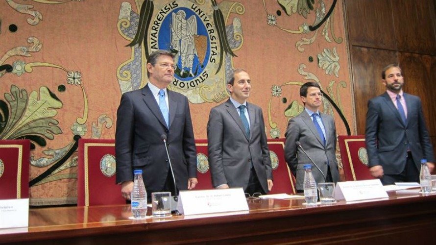 El ministro de Justicia en funciones, Rafael Catalá en la Universidad de Navarra.