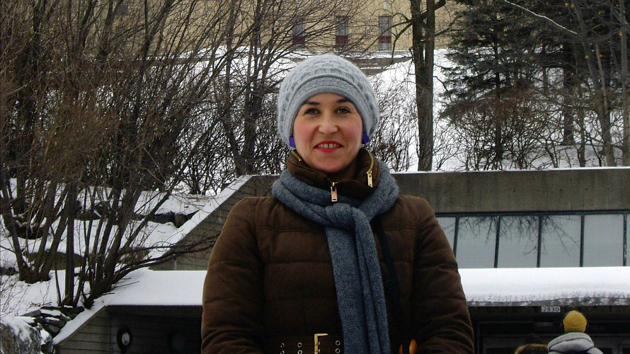 María Osés, estudiante de doctorado de la UPNA, en Montreal (Canadá).