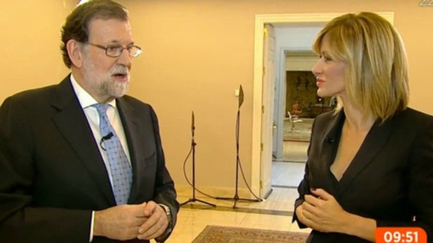 Rajoy y Susanna Griso en el programa de televisión Espejo Público.