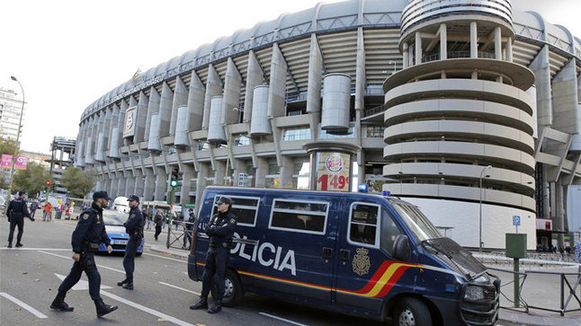 Medidas de seguridad previas al partido Real Madrid Atlético de Madrid.