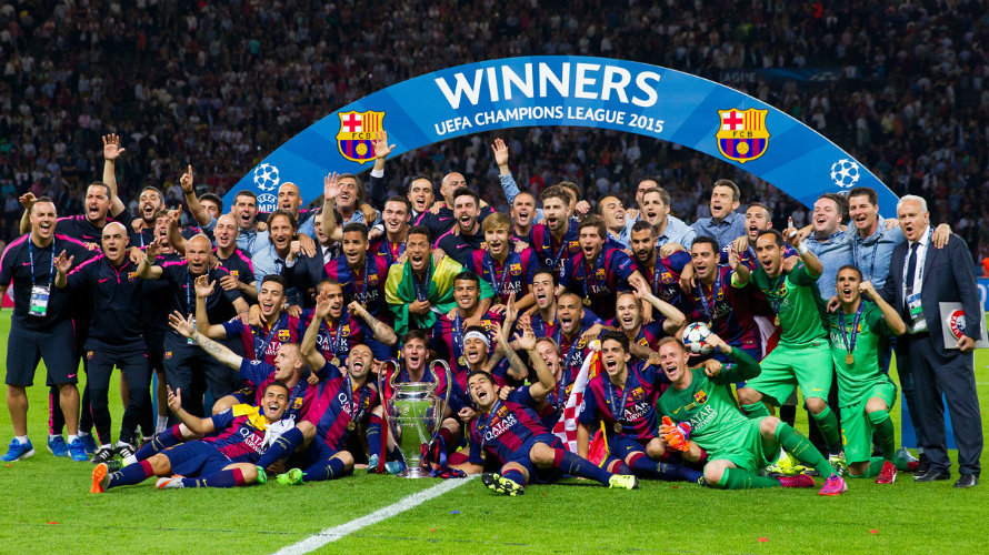 Celebración de la última Champions League por parte del Barça.