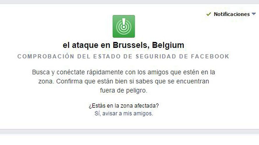 Facebook activa el estado de seguridad tras los atentados de Bruselas.