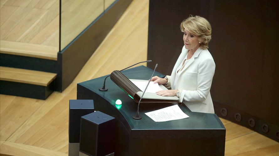 Esperanza Aguirre en el Pleno del Ayuntamiento de Madrid. EP