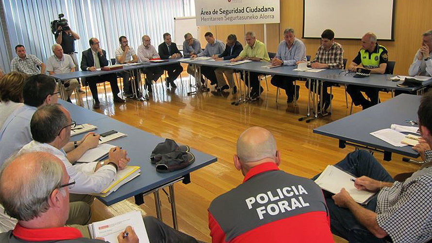 Reunión de la junta de Seguridad del Ayuntamiento de Pamplona.