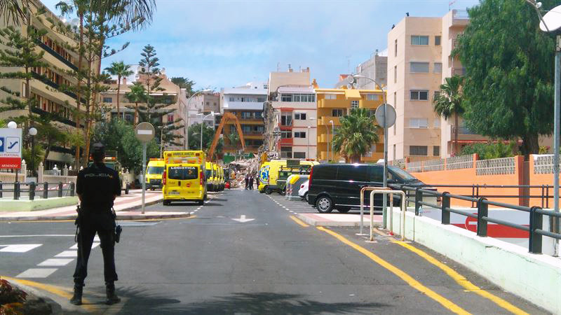 Derrumbe de un edificio en Arona (Tenerife) (E.P.).